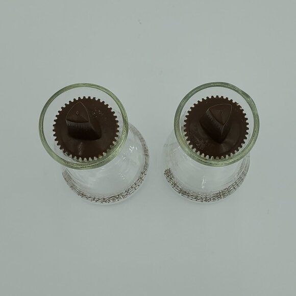 Pyrex Woodland Brown Glass Salt & Pepper Shakers Corelle Woodland Shaker Set - Picture 6 of 8